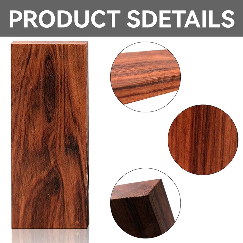 TANEMUDO 5 Pcs Ironwood Knife Handle Scales for Knife Making Natural Wood Knife Handle Material (5.11 x 1.77 x 0.51 Inches) - Image 3